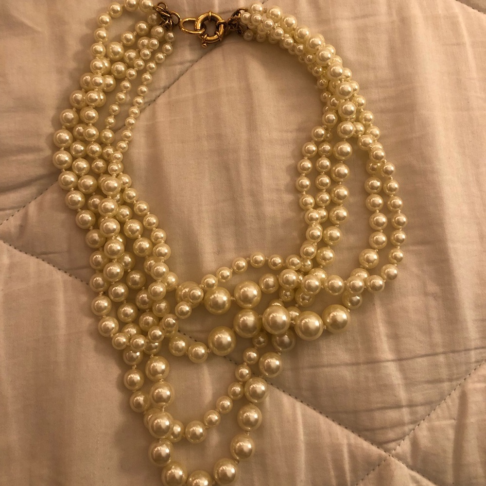 J crew multi strand pearl necklace